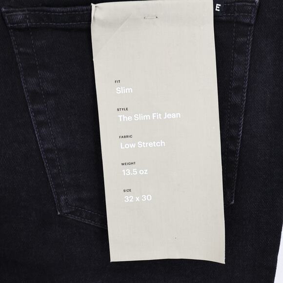 NWT Everlane Men's The Organic Cotton Slim-Fit Jean In Coal Black Size 32x30 - Picture 8 of 9